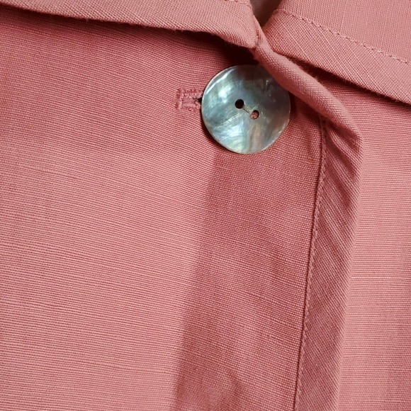 Vintage 90's Preston & York Pink Linen Blend Button Up Short Sleeve Blouse Sz 16 - Picture 6 of 9